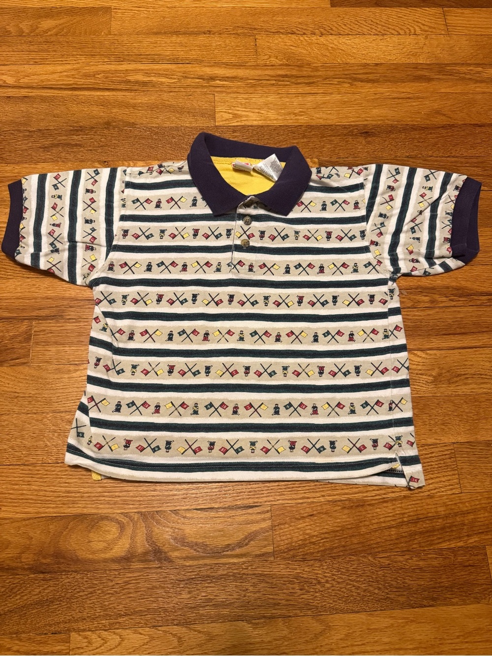 Mckids Vintage Polo Shirt Golf Print Youth Boys 6 90s McDonalds Striped Shirt